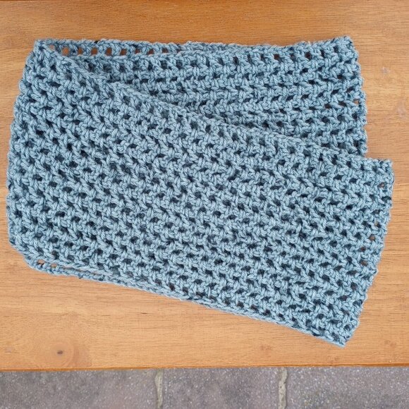 Handmade Men's Hipster Infinity Scarf Cowl Gray Acrylic Vegan OS - Picture 7 of 9